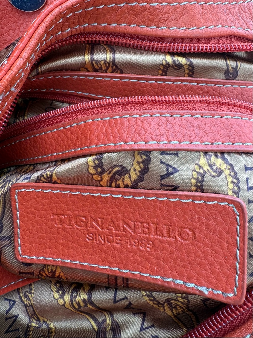 TIGNANELLO Y2K Leather Shoulder Bag, pink and orange - Picture 5 of 5
